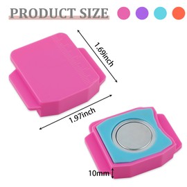 2 Pieces Magnetic Seam Guide for Sewing Machine, Multifunctional Hem Guide for Sewing Machine, Polygonal Multifucntional Seam Guide Hemmer with Scale, Sewing Supplie Accessories (Orange/Purple)