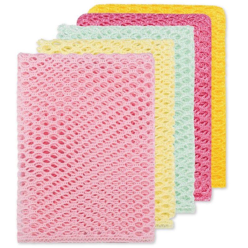 Olivia tree 5PCS Innovative Dish Washing Net Cloths,Scourer, Quick Dry,Perfect