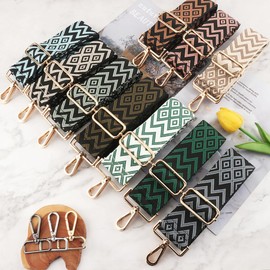 Shoulder Strap Bag Strap Adjustable Width 5 cm, Length Adjustable 75-135 cm Shoulder Strap, Bag Straps for Changing, Accessories for Tote Bags, Handbags, Crossbody, Black Buckle, Red/White