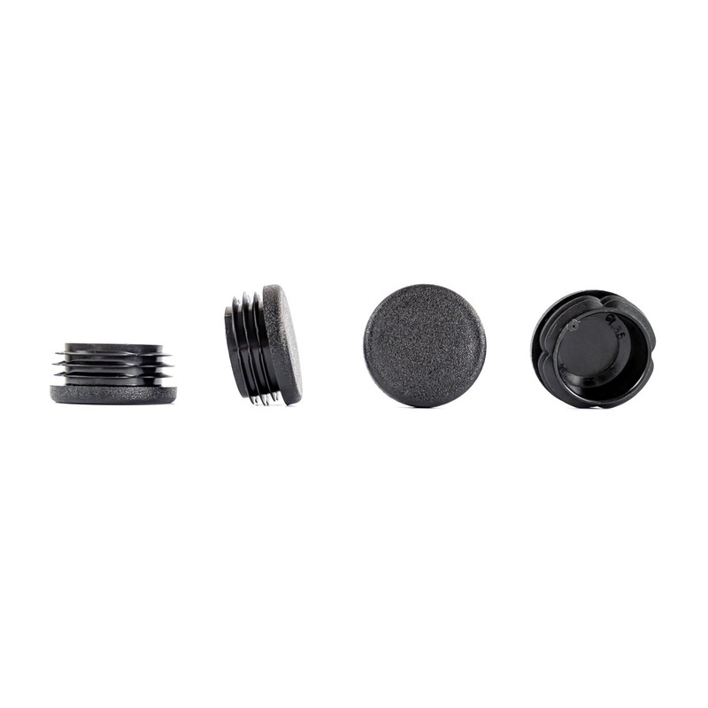35mm Plastic End Caps, Black Round Tube Inserts, Pack of