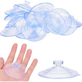 AccEncyc Suction Cup 65mm/2.5'' Glass Suction Pads Clear PVC Sucker Pads Suction Holder Without Hooks for Bathroom Wall Door Glass Window Car Shade (12 Pcs)