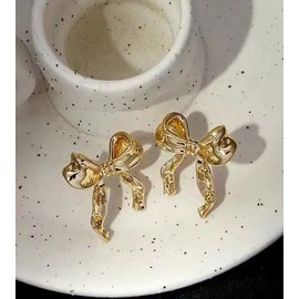 Taicols Bow Earrings/Cute Ribbon Bow Earrings, Christmas and Birthday jewelry Gifts and Gift Boxes (Gold and Silver)