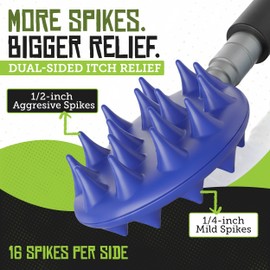 Cactus Scratcher Extendable Telescopic Back Scratcher - Extends 25" Long Double Sided Retractable Scratching Tool for Hand, Neck, Head, and Body - Universal Gift for Family, Pets, and Friends, Blue