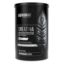BIRDMAN Creatina Monohidratada de Alta Pureza En Polvo Sin Sabor, Preworkout, Alto Rendimiento  90 Servicios  450g.