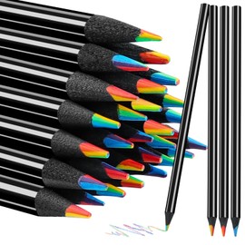 Gelanty Rainbow Coloured Pencils, 30 PCS 7 In 1 Colouring Pencils for Kids, Wooden Coloured Pencils for Adults Children Multicoloured Pencils for Drawing, Writing, Sketching, Art Supplies, Party Bag