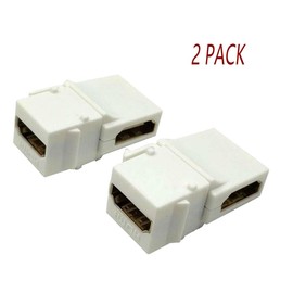 MTUERANC HDMI Keystone Jack, (2-Pack) Gold-Plated 90 Degree Angle HDMI Female to Female Insert Keystone Coupler Adapter for Panels Wall Plate Connectors -White