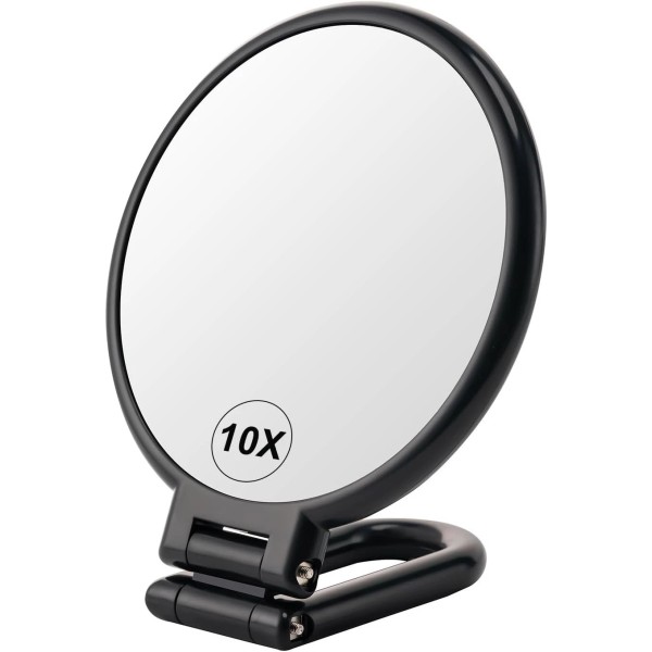 BOOMIBOO 1X/10X Magnifying Handheld Mirror Double Sided, Foldable Travel Makeup