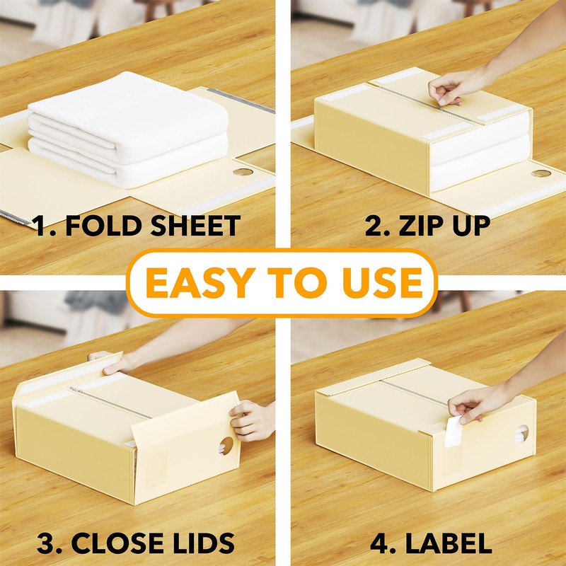 SpaceAid 9 Pack Bed Sheet Organizers and Storage, Foldable Sheet