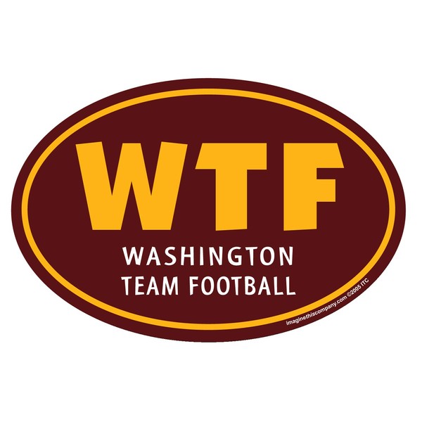 WTF Washington Team Football Oval Magnet (4"x6")