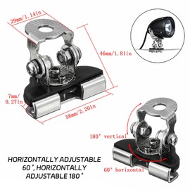 SamWinGear 2PCS Light Bar Mounting Brackets Hood Mount Light Brackets with Hex Wrenches, Adjustable Pillar Stainless Steel Grill Led Work Ditch Light Brackets for Off Road Truck Car Truck SUV(Silver)