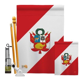 Nationality Peru Garden House Flags Kit Regional Nation International World Country Particular Area Small Decorative Gift Yard Banner Double-Sided Made in USA 28 X 40