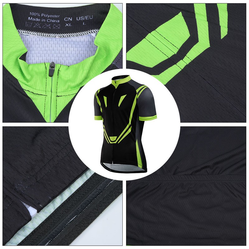 Outdoor Sports Bike Bicycle Clothing Short Sleeve Suit Green (S)