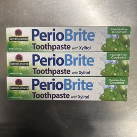 Nature's Answer Periobrite  Naturally Brightening Toothpaste Cool Mint  4 Oz Pack Of 3 Exp05/27
