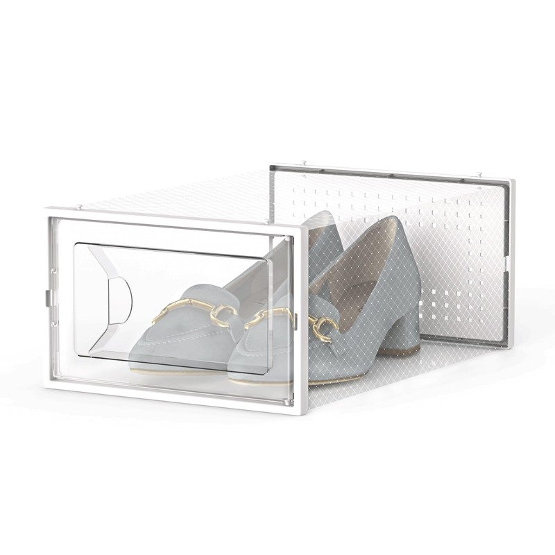 Kuject 15 Pack Shoe Storage Boxes, Large Clear Plastic Stackable