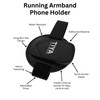 TIYA Armband Phone Holder for Running with 3 Pockets, Reflective