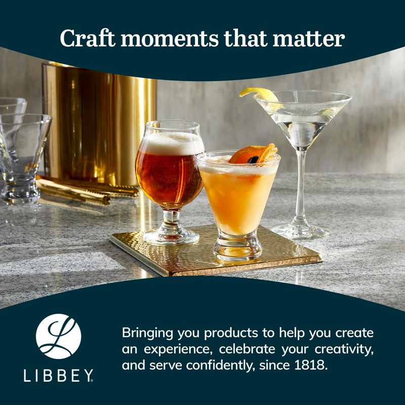 Libbey Entertaining Essentials Belgian Beer Glasses, 13 oz, Craft Beer
