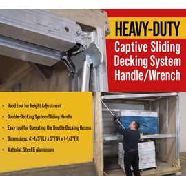 Mytee Products 2 Pack Heavy-Duty Captive Sliding Decking System - 3 Ft Partial Trailer Single Track - Easy Operating Tool for Double Decking Beams