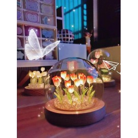 Spring Creative Tulip Shaped Night Light for Cozy Corner Decor, LED Flower Design Lamp for Bedroom, Tulip LED Light, Atmosphere Lamp, Desktop Ambient Cozy Lighting, Decorative Night Light, Flower Light Bulb