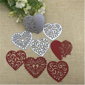 4pcs/Set Lace Love Metal Die Cuts,Heart Love Lace Floer Cutting Dies Cut Stencils for DIY Scrapbooking Album Decorative Embossing Paper Dies Card Making
