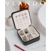 Vlando Travel Jewelry Case with 16 Earring Plates,Small Travel Jewelry