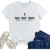Women Pray Wait Trust Soft Sleeveless Crew Neck Cute Graphic