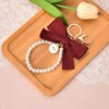 Red Bow Pearl Chain Keychain for Girls Women Purse Charms