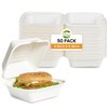 Raj Eco To Go Containers Compostable Clamshell Disposable, [8x8" 50-Pack]