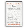 Thank You Mum and Dad Sign for Home with Quote