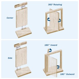 Heavy Duty Pivot Hinge Set with Door Ball Catch for Wood Door, HBL' Hidden Door Hinge for Secret Door, Swing Door, with 360 Degree Rotation, Invisible Pivot Door Hardware for Bookshelf.