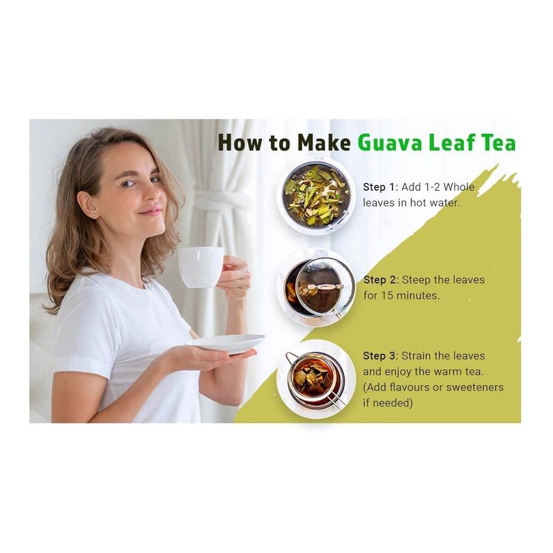 Guava Whole Dry Leaves 2.65 oz(75 grams), Loose Leaf Tea,
