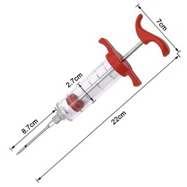Food Seasoning Syringe Seasoning Syringe Plastic Meat Injector Marinade Turkey Cooking Gadgets Can be Used for Home Cooking Barbecue Lo mei Production