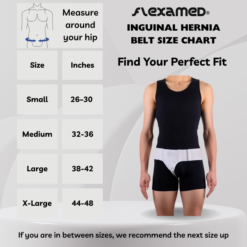 FlexaMed Double Inguinal Groin Hernia Truss with Compression Pads White