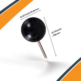 100 Count Map Tacks 1/3 inch, Push Pins for Bulletin Board - Thumb Tacks for Cork Board Travel Map Calendar Photo Craft Projects - Plastic Round Head Straight Steel Pin (Black)