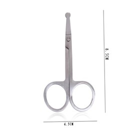 PartyKindom Stainless Steel Eyebrow and Nose Hair Scissors Set 2-Piece Grooming Kit Rounded and Curved Tips for Precision Trimming for Personal Care and Grooming