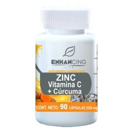 Suplemento en cápsula ENHANCING LIFE Suplemento Zinc de ZINC, Vitamina C y Cúrcuma x 600mg