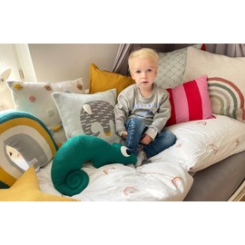Kindsgut Chameleon Cuddly Toy Made of 100% Cotton and in 2D Look, Plush Toy for Cuddling and Playing, Soft Stuffed Toy as a Gift Idea for Children, Kami of Colours are for Everyone, Green