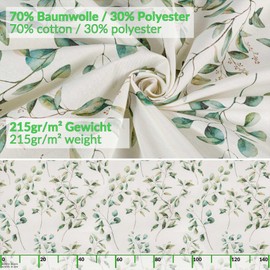 Fabric Tablecloth, Table Linen, Textile, Cotton, Polyester, Fabric, Washable, Easy Care, Round, Oval, Square, Botanika, 200 x 140 cm, Cut Edge