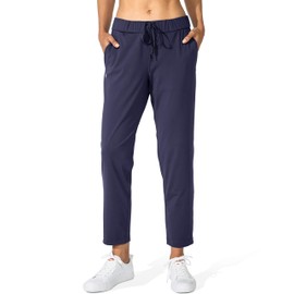 G Gradual Women's Pants with Deep Pockets 7/8 Stretch Sweatpants for Women Athletic, Golf, Lounge, Work (Navy, X-Large)