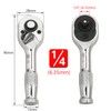Bestgle 1/4" Square Drive Stubby Reversible Ratchet Wrench with 72-Tooth