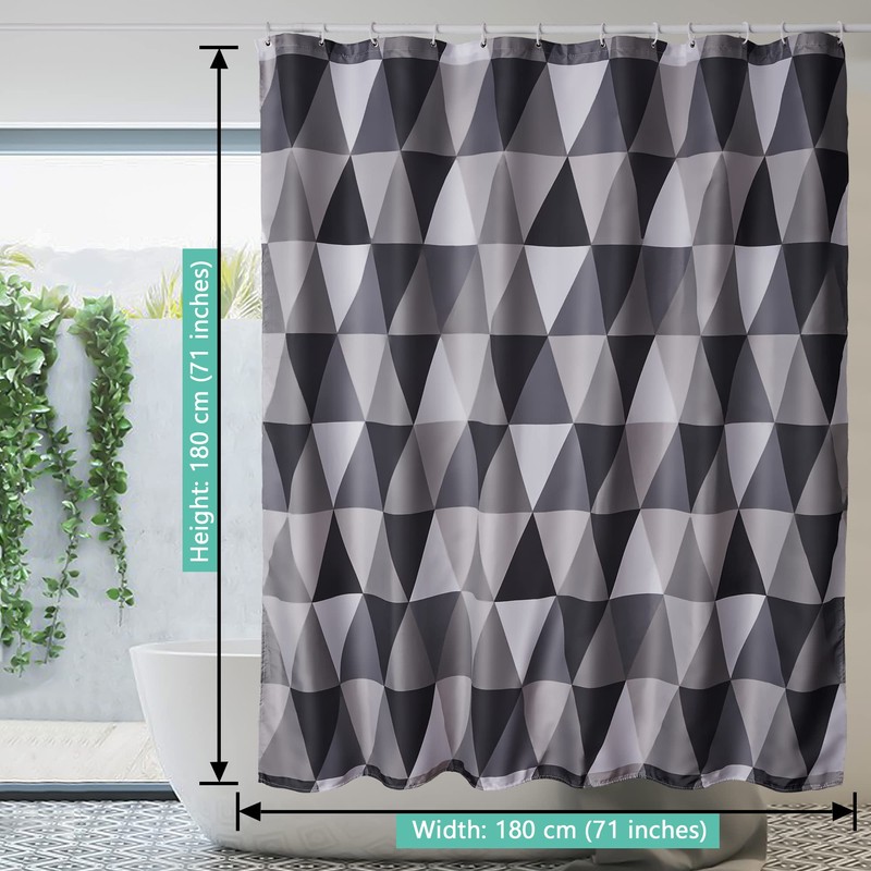 TRUSTLIFE Shower Curtains Mould Proof Resistant, Shower Curtain with 12