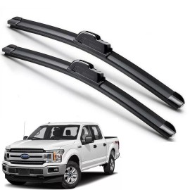 EZ Motoring For 2015-2020 Ford F150 F-150 Windshield Wiper Blades J-HOOK Hybrid Silicone