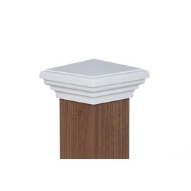 4x4 Post Cap (3.5") (Case of 12) White New England Pyramid Top for Outdoor Fences, Decks, Mailboxes, and Railing, by Atlanta Post Caps