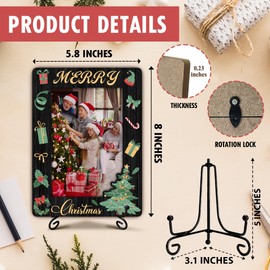 RPLCSPC Christmas Gift Iidea Frame, Black Christmas Gifts for Family Women Men Friends, Holiday Photo Frame With Stand for Home Office Desk Decorations-Holds 4 x 6 Photo-A14