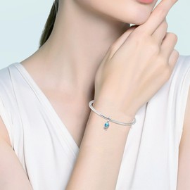 Doyafer Color Changing Jellyfish Charms Pendant 925 Sterling Silver Charms for Women's Bracelet Necklace Pendant Jewelry Gifts For Friends