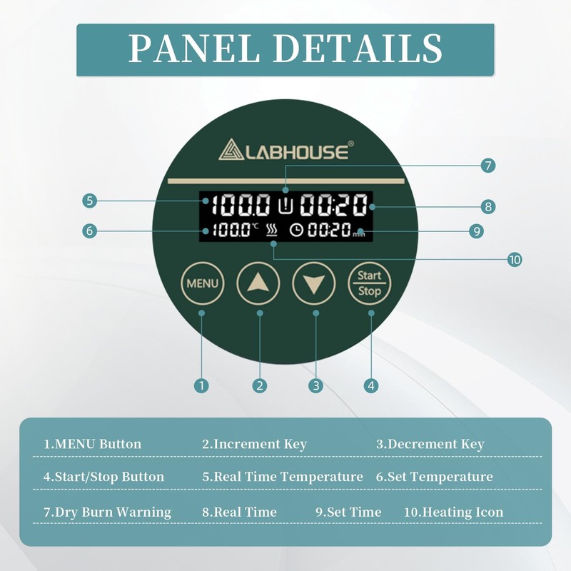 LABHOUSE WB-2 Digital Water Bath Stainless Steel liner & Black