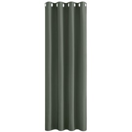 PONY DANCE Single Curtain - Thermal Door Curtain - Privacy Protection Eyelet Blackout Curtain for Nursery Noise Reduction for Bedroom/Kitchen, 52 inch x 84 inch, Dark Mallard, 1 Panel