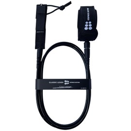 SIXPACK ACTION Classic 9ft 7mm Longboard Leash, Surfing Leash, SUP Leash, Leg Rope with Superior Anti-Slip Cuff and Flexible Horn Connector (Black, 9ft 7mm)