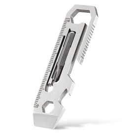 Keyunity KR03 Mini Pry Bar, 6 in 1 EDC Multi Tool With Screw Bits, Ruler, Wrench & Bottle Opener