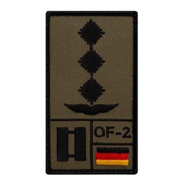 Café Viereck ® Hauptmann Luftwaffe Bundeswehr Rank Patch with Rank - Embroidered with Velcro - 9.8 cm x 5.6 cm