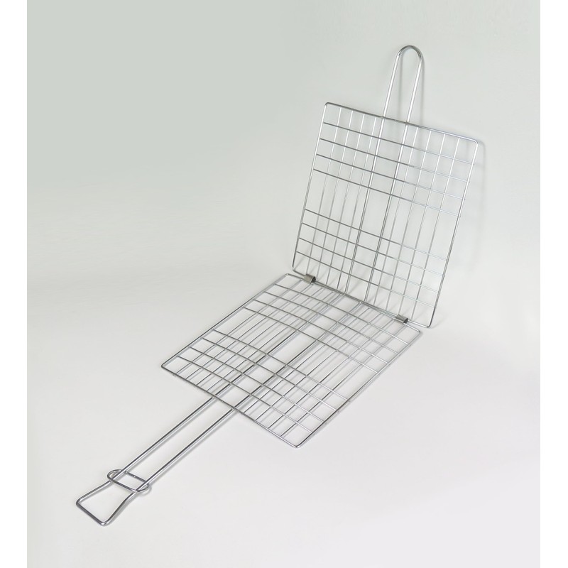 Tredoni 8x8-inch Stainless Steel BBQ Turn-Over Grill Net Clamp -
